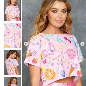 Blackmilk Sugar Drop Bear Boxy Crop Top